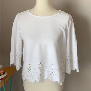 White cut out blouse by SHEIN popular pattern sz L
